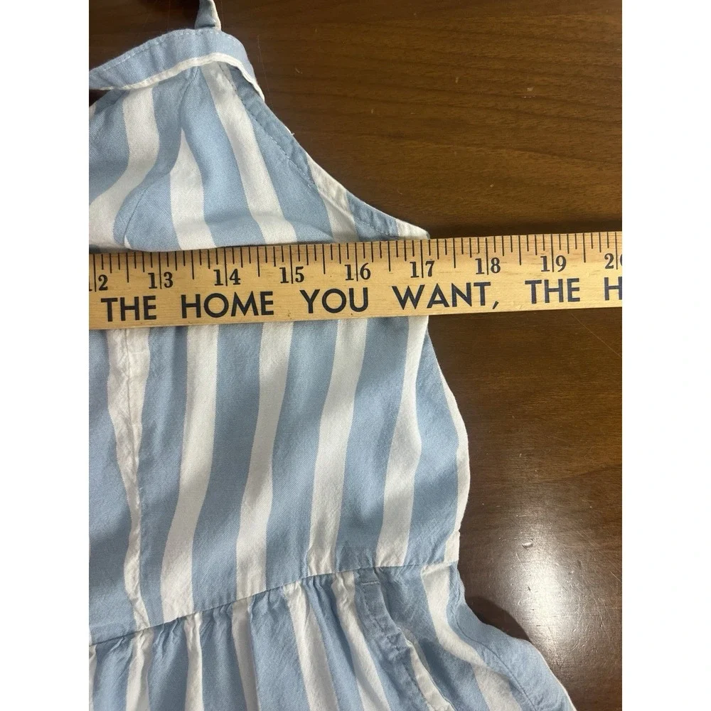 Old Navy Dress Women's S Blue White Striped Cami Sundress Tiered Midi‎ Maxi